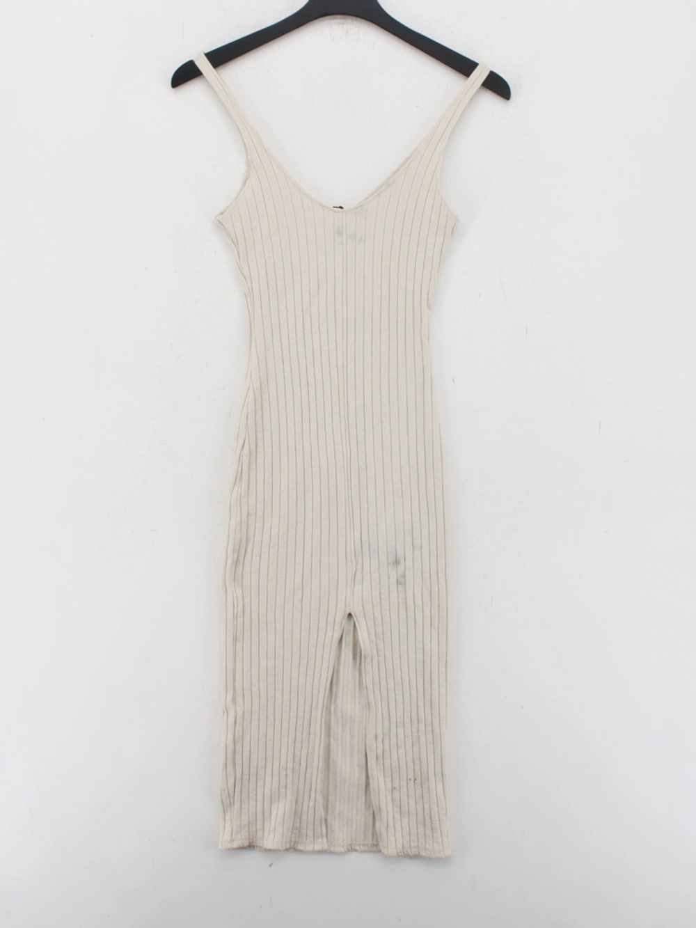 Zara Cream Ribbed Midi Dress